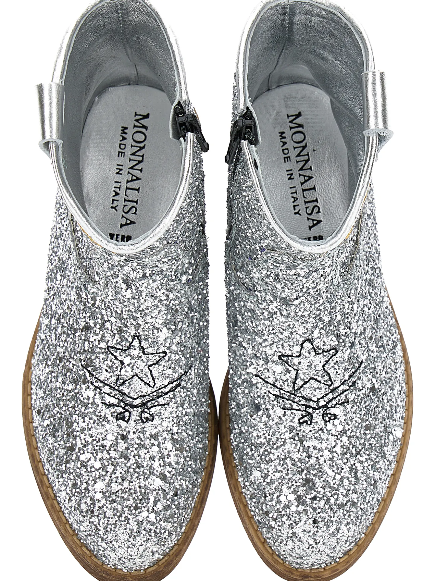 Texani glitter con stelle a contrasto