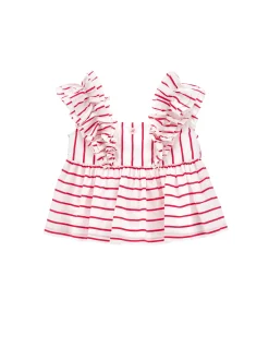 Top cotone con rouches
