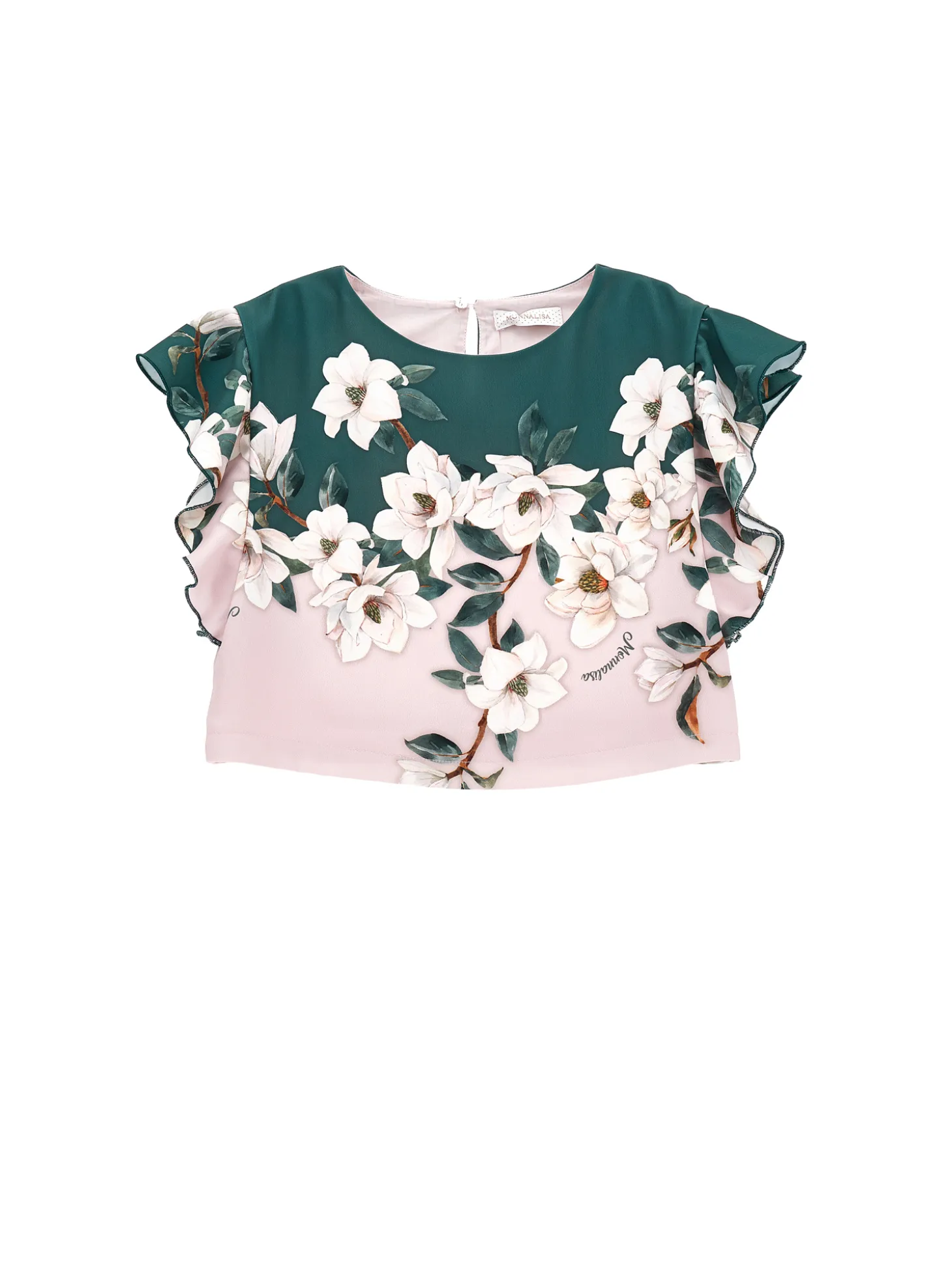 Top cropped stampa magnolie