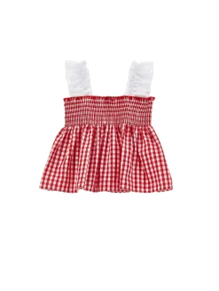 Top vichy e ricamo sangallo