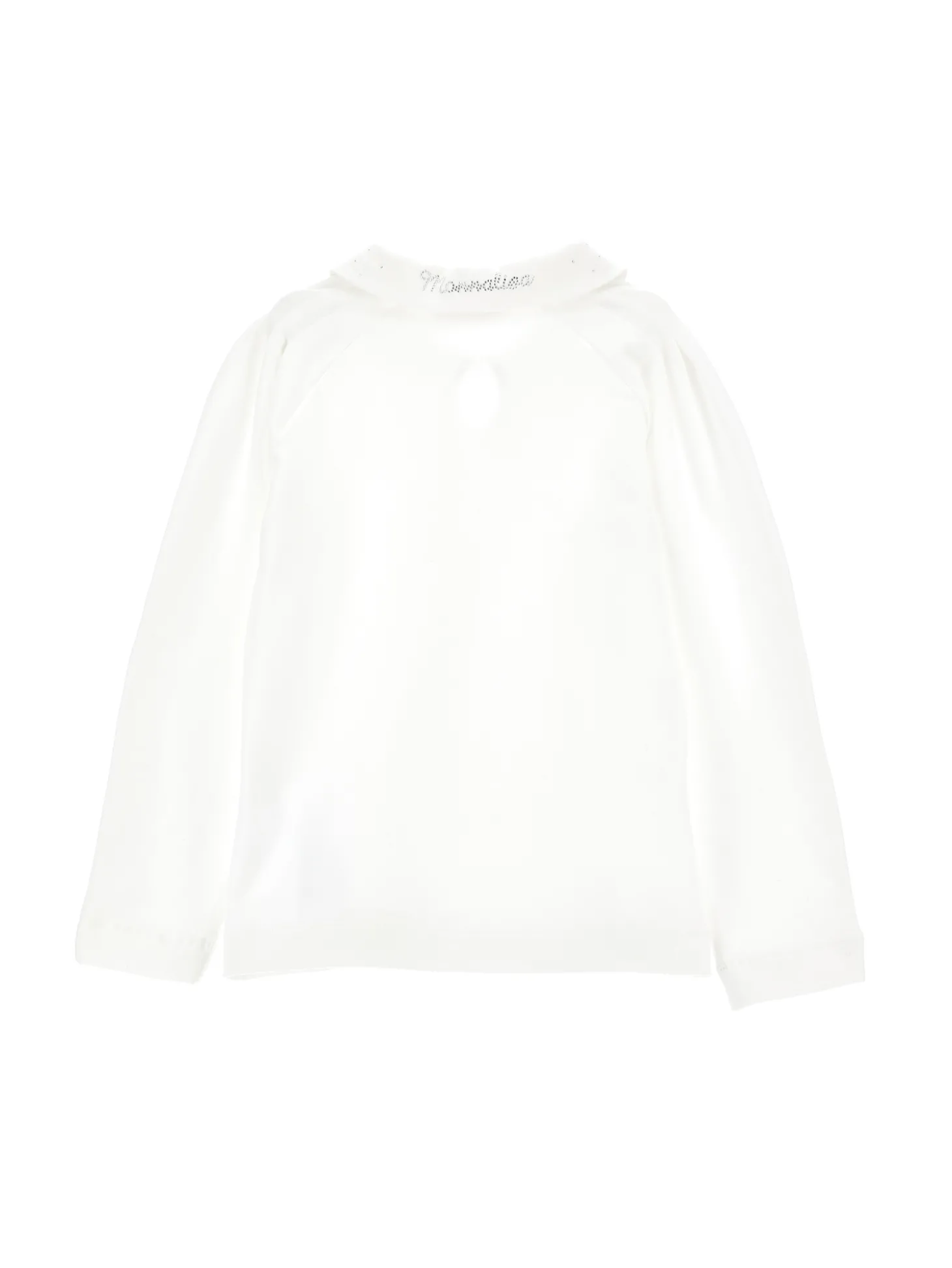 T-shirt con colletto strass