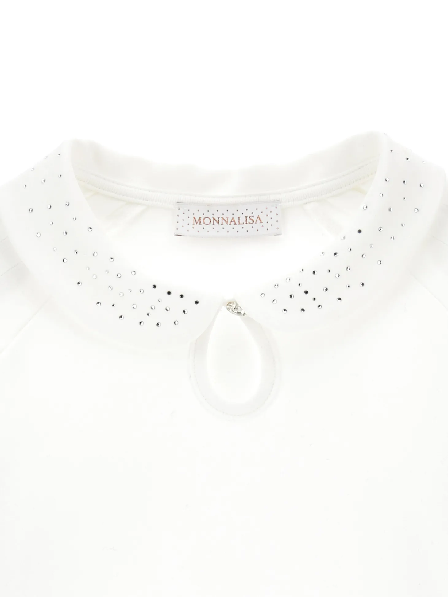 T-shirt con colletto strass