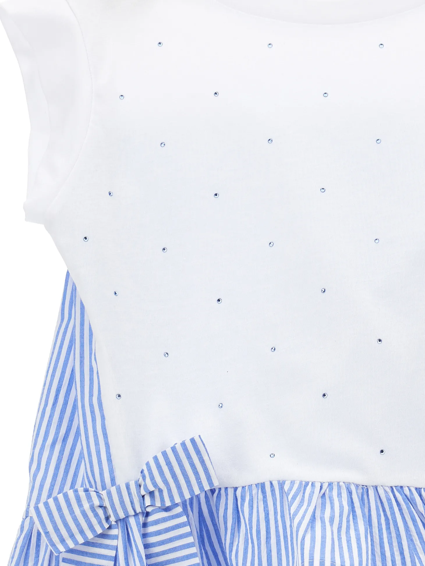 T-shirt con fiocchi e strass