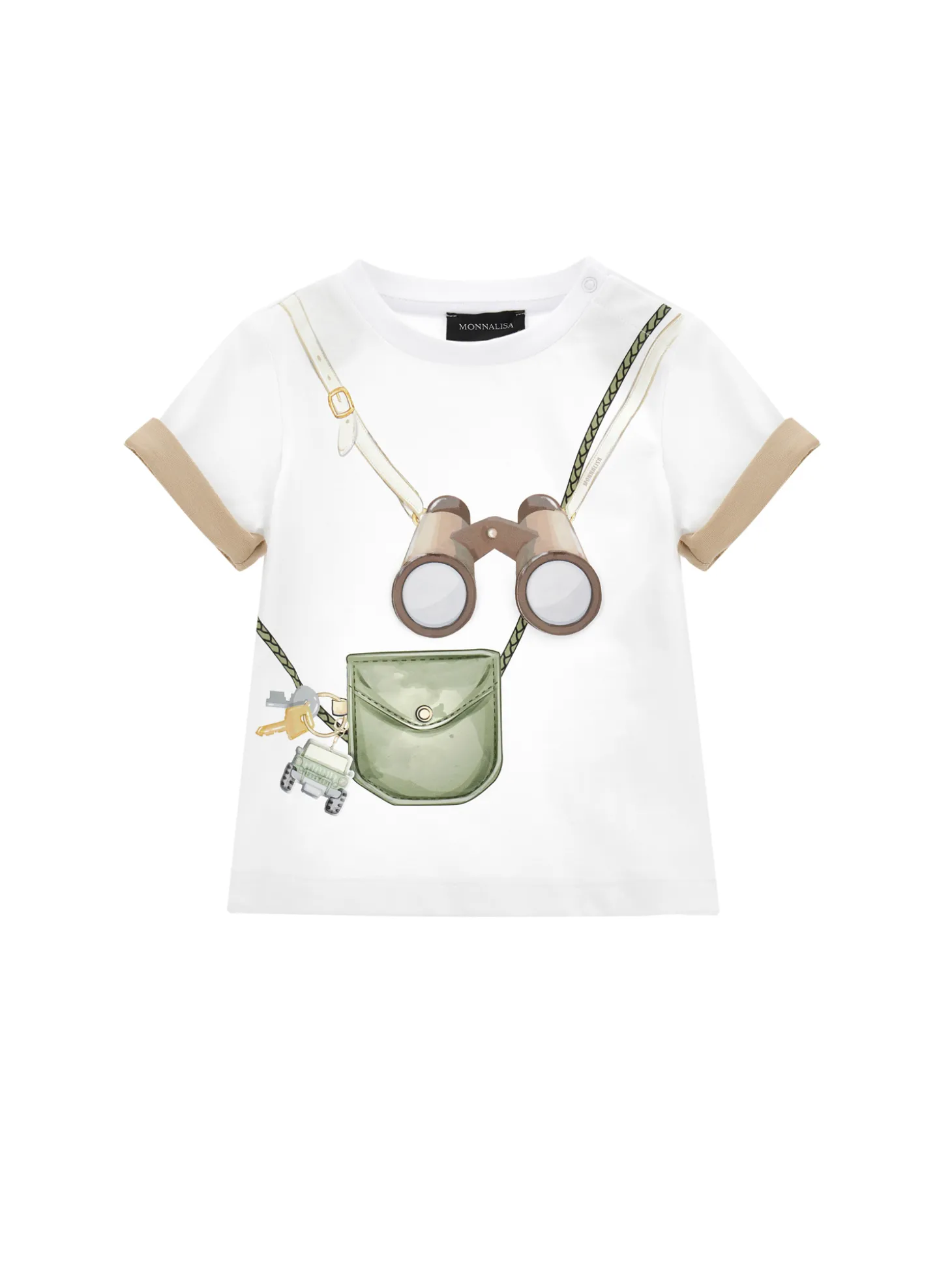 T-shirt con maniche a risvolto