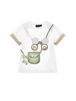 T-shirt con maniche a risvolto