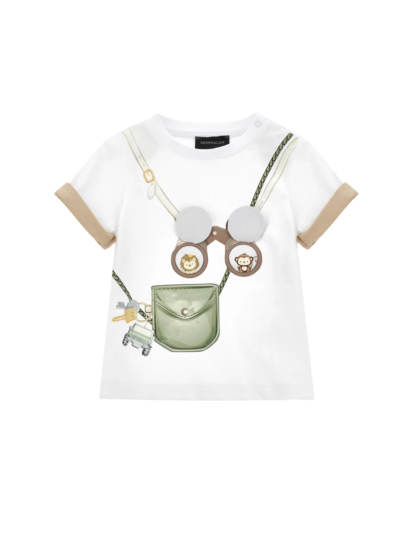 T-shirt con maniche a risvolto