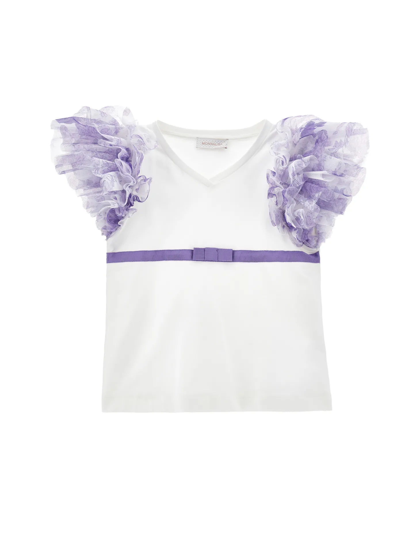 T-shirt con maniche tulle