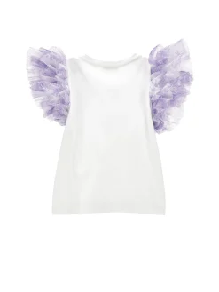 T-shirt con maniche tulle