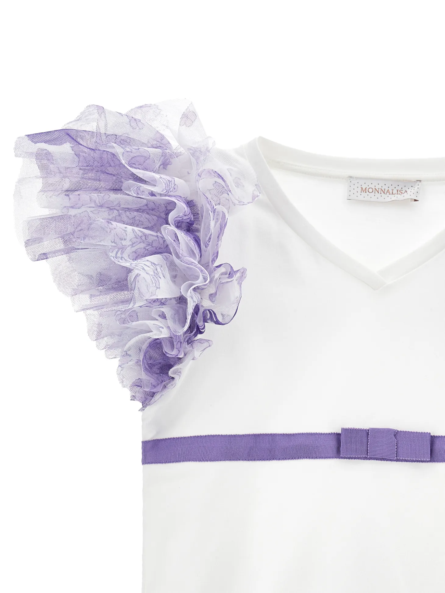 T-shirt con maniche tulle