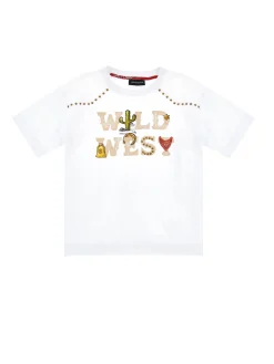 T-shirt cotone con borchiette