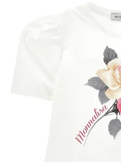 T-shirt cotone organico con rosa
