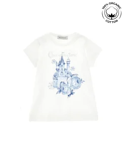 T-shirt cotone organico stampa castello