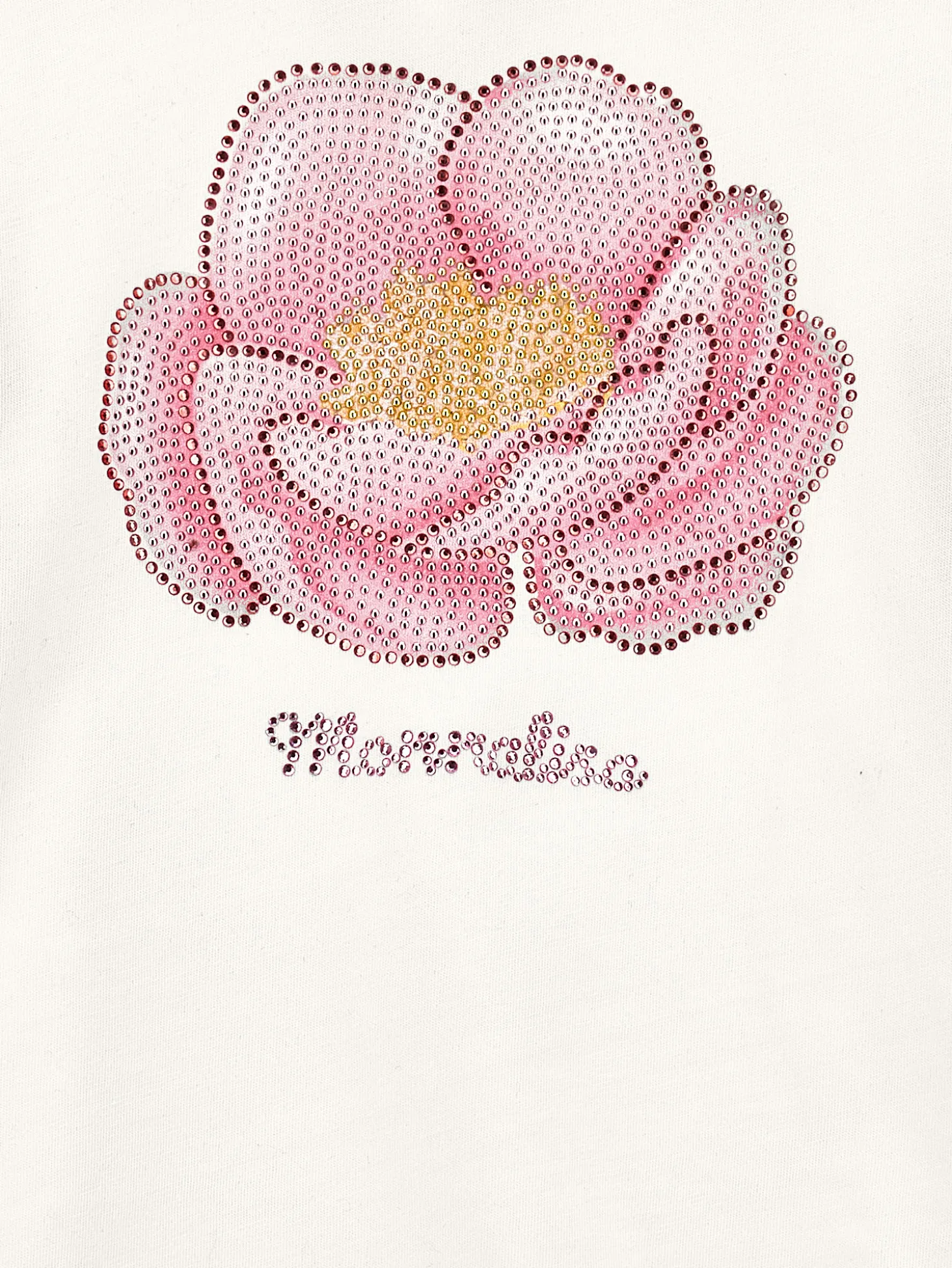 T-shirt cotone ricamo anemone