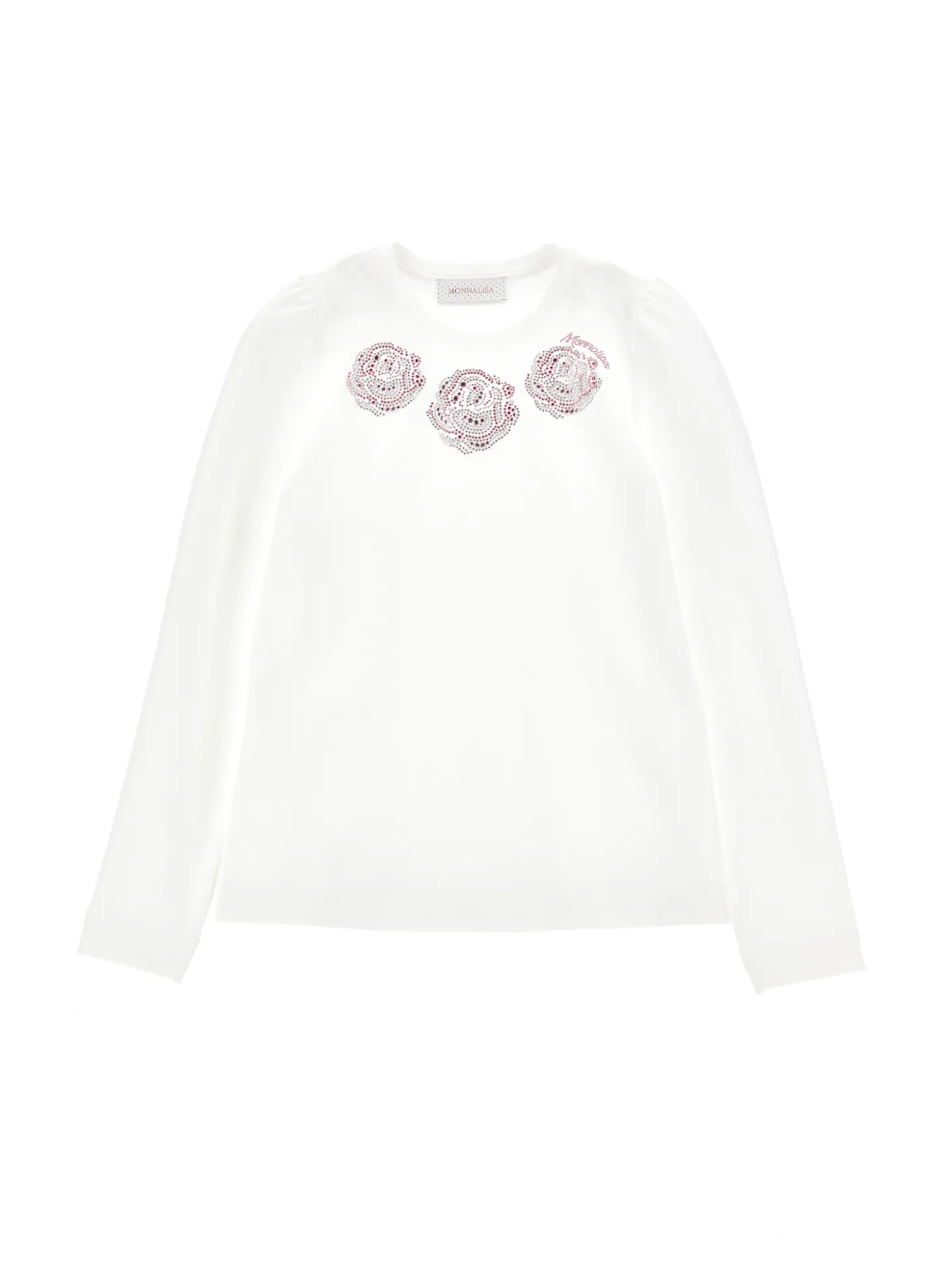 T-shirt cotone ricamo rose