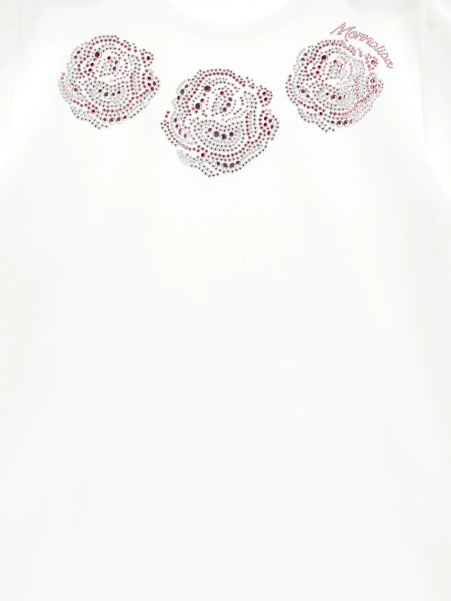 T-shirt cotone ricamo rose