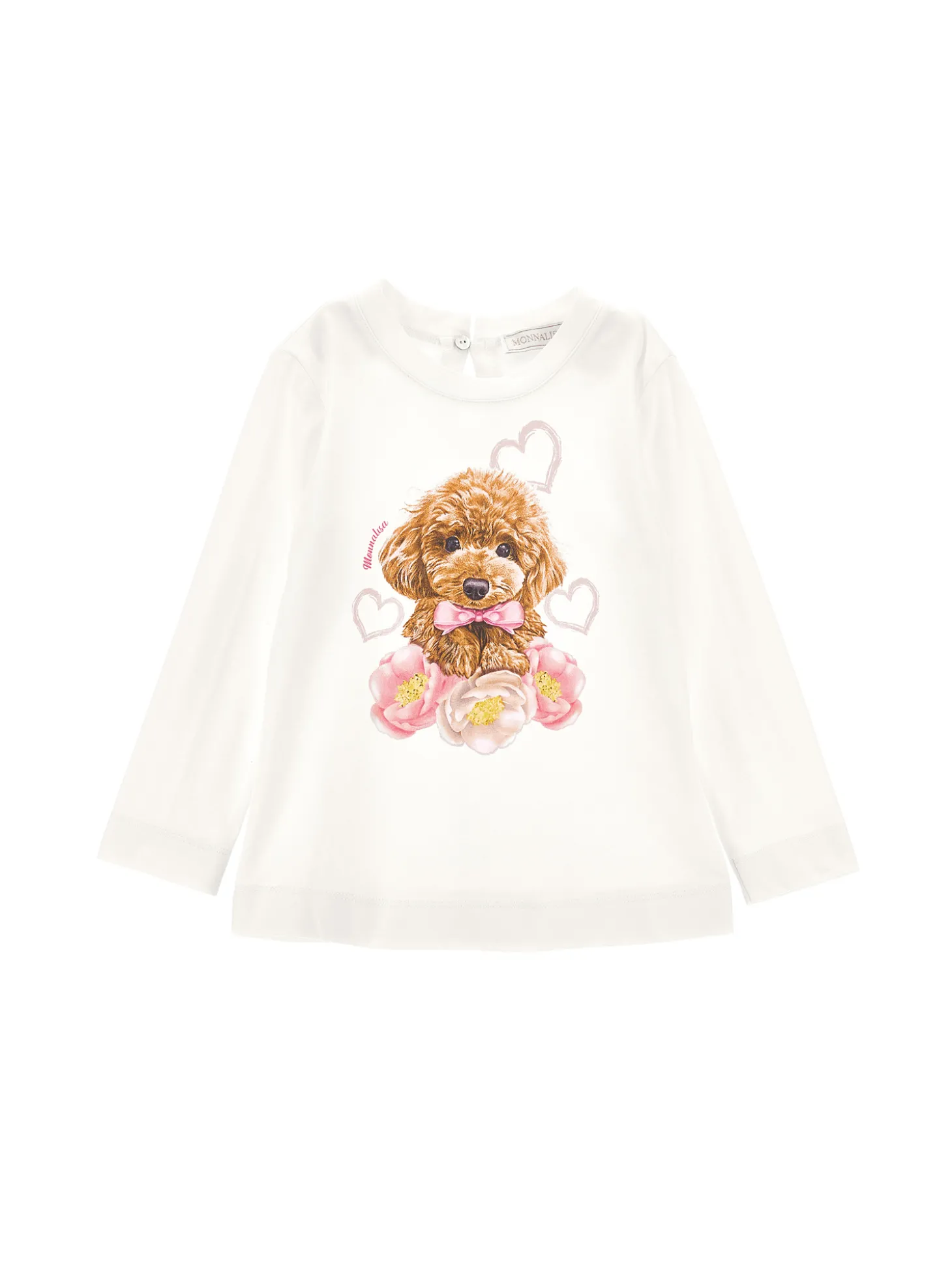 T-shirt cotone stampa barboncino e anemone