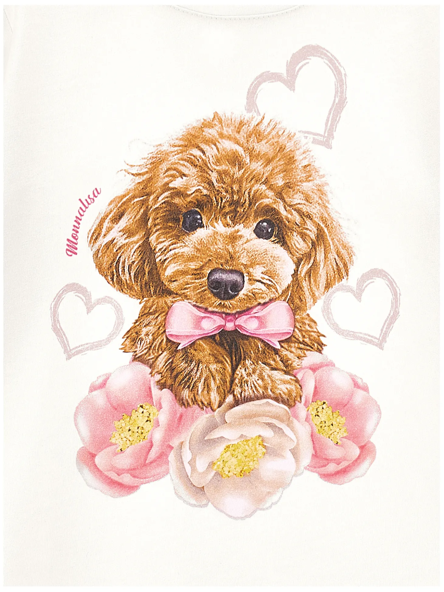 T-shirt cotone stampa barboncino e anemone