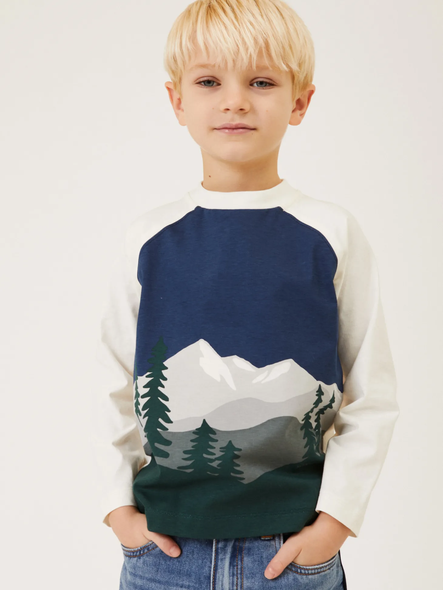 T-shirt cotone stampa paesaggio