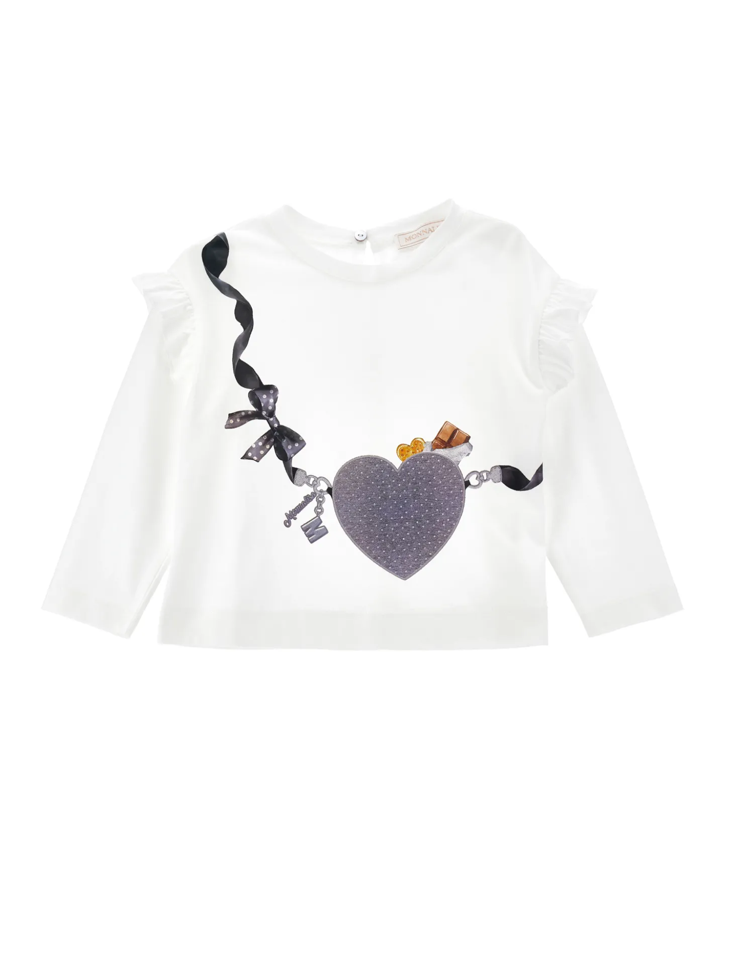 T-shirt cotone stampa tracolla