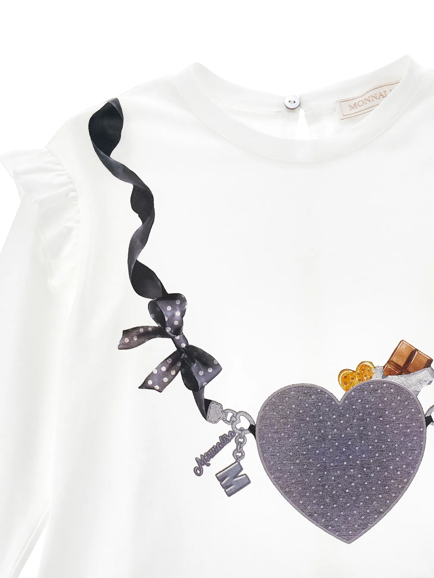 T-shirt cotone stampa tracolla