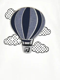 T-shirt girocollo con mongolfiera