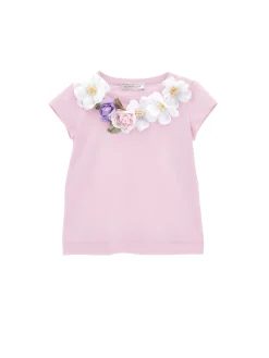 T-shirt jersey con fiori