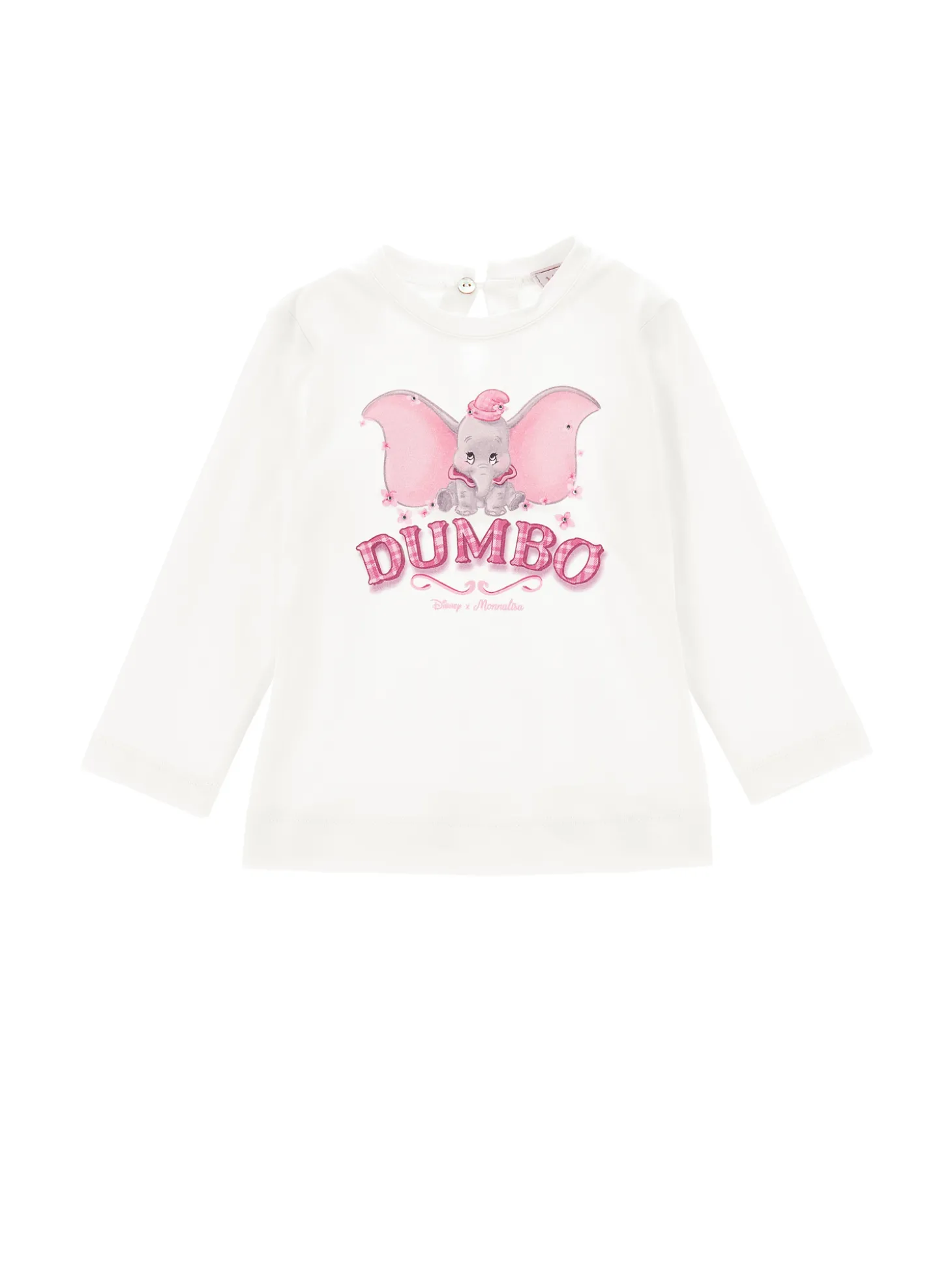 T-shirt jersey cotone con Dumbo e strass