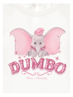 T-shirt jersey cotone con Dumbo e strass