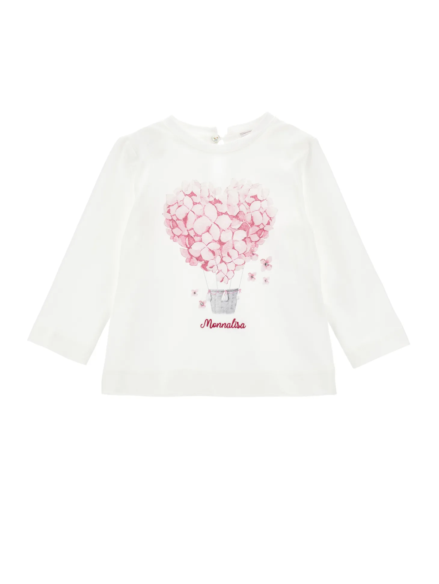 T-shirt jersey cotone con maxi stampa e strass