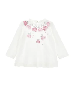 T-shirt jersey cotone con collana fiori