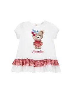 T-shirt jersey cotone con balza