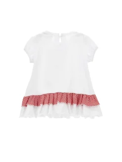 T-shirt jersey cotone con balza