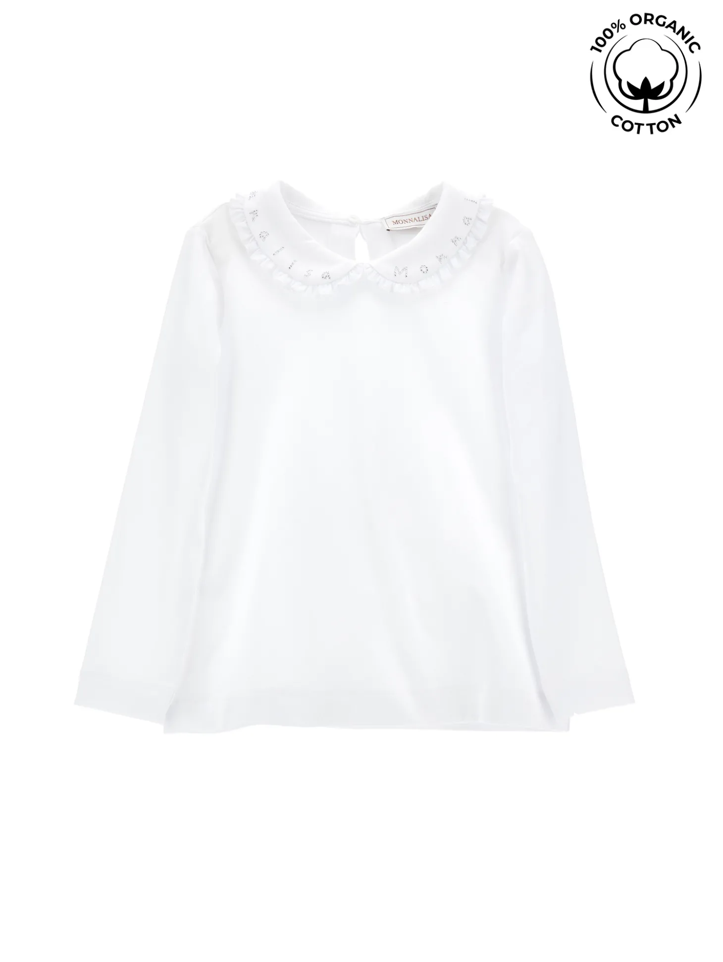 T-shirt jersey cotone organico con colletto elegante