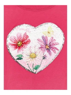 T-shirt jersey cuore paillettes
