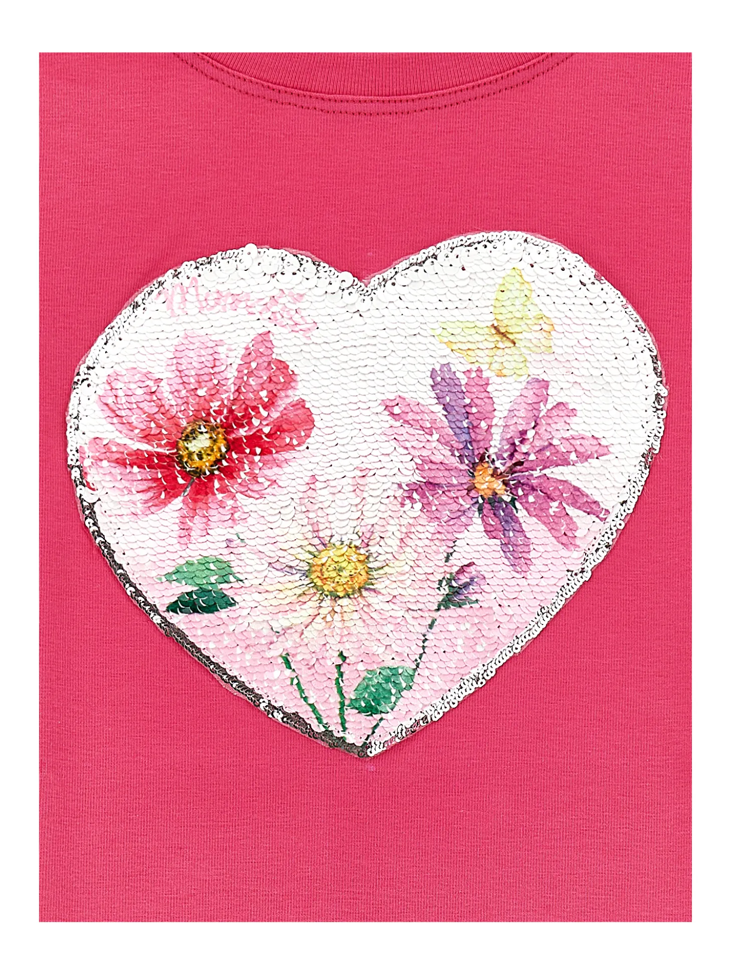 T-shirt jersey cuore paillettes