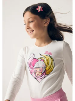 T-shirt jersey cuore strass Barbie™