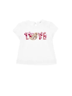 T-shirt jersey stampa love e orsetto