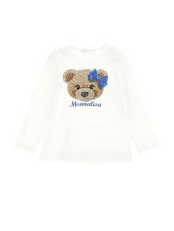 T-shirt maniche lunghe con strass