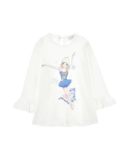 T-shirt pattinatrice con strass