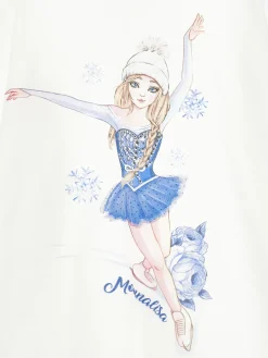 T-shirt pattinatrice con strass