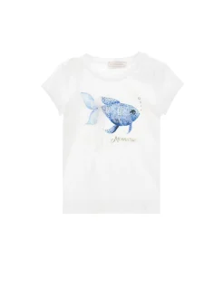 T-shirt pesciolino tulle e strass