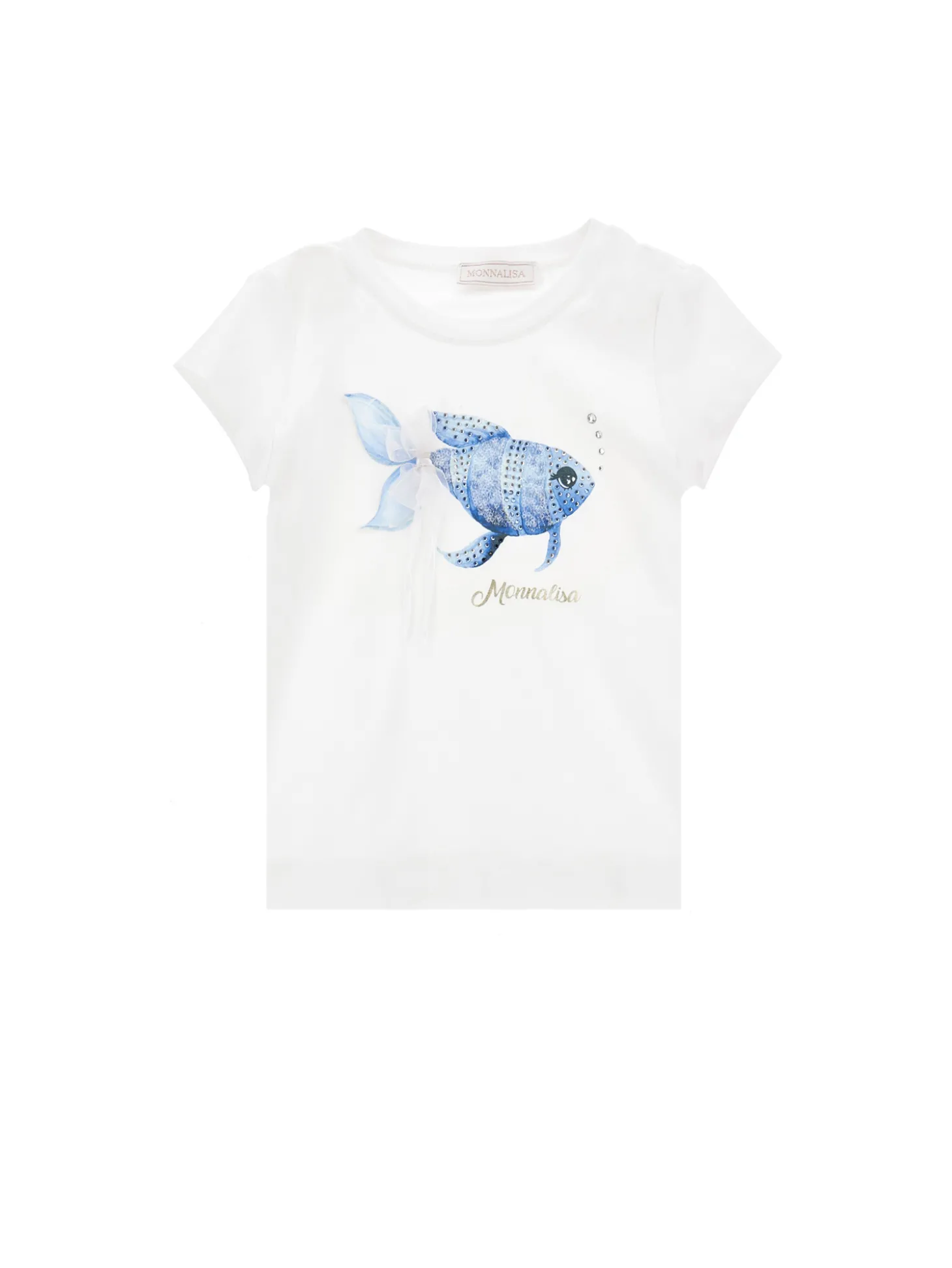 T-shirt pesciolino tulle e strass