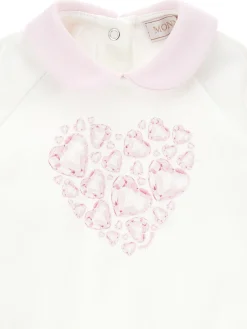 Tutina con colletto stampa cristalli