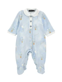 Tutina cotone allover con colletto