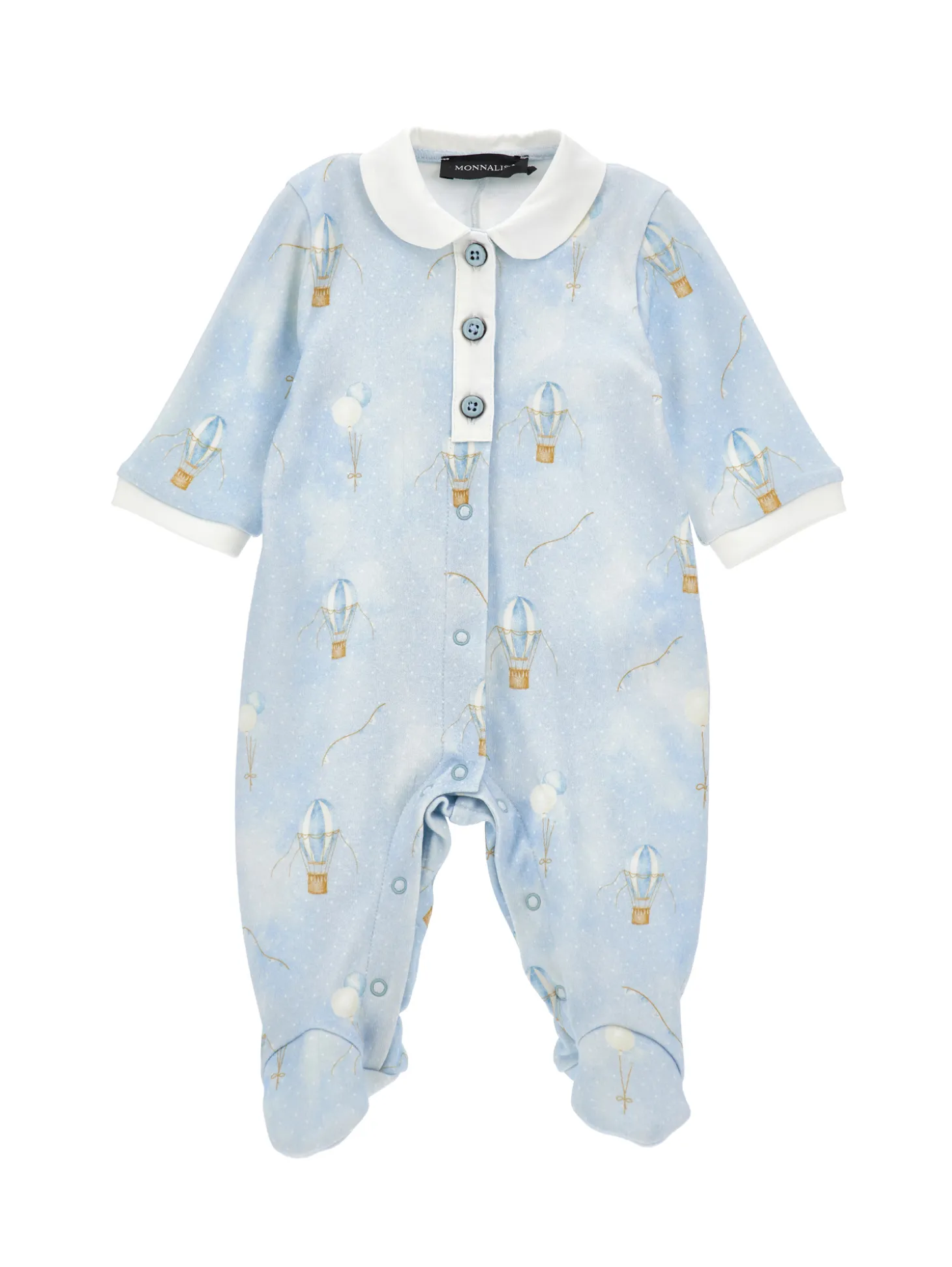 Tutina cotone allover con colletto