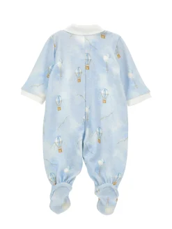 Tutina cotone allover con colletto